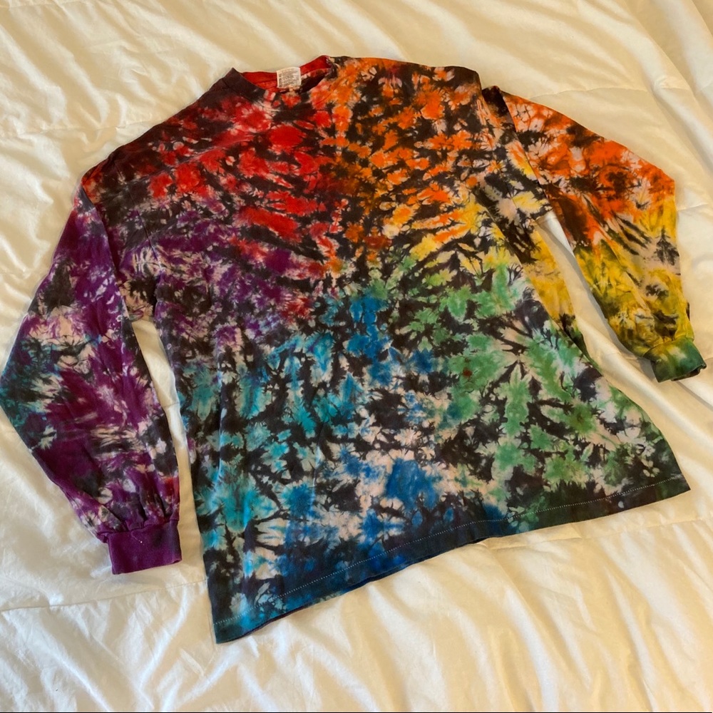 Oversized SizeXL Tie Dyed Long Sleeved Hanes Shirt